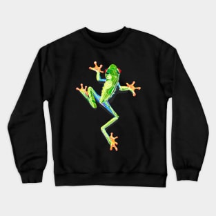 Leaping green tree frog Crewneck Sweatshirt